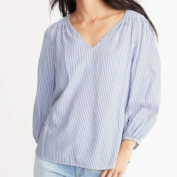 Old Navy Tops - Old Navy Women's Striped Twill Swing Blouse